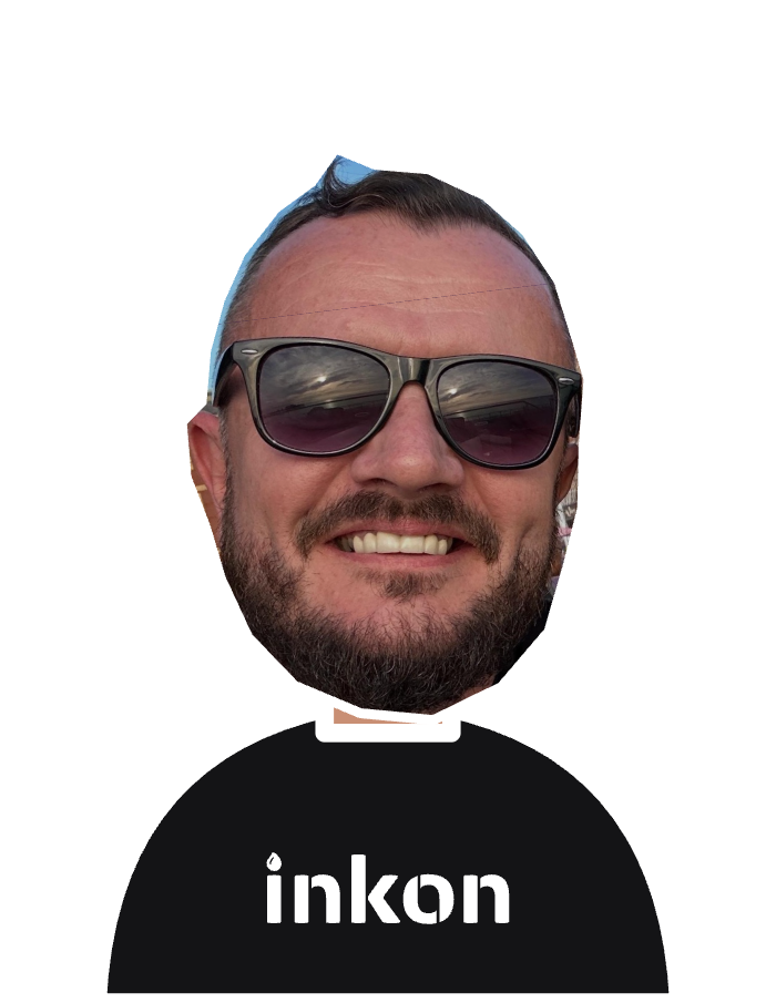 John from Inkon, grinning in sunglasses